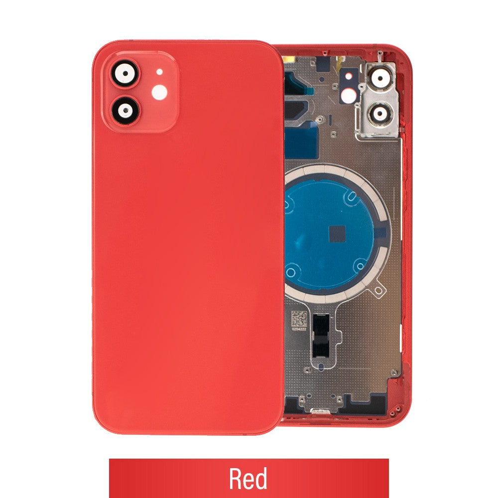 Rear Housing for iPhone 12 (NO LOGO)-Red Rear Housing for iPhone 12 (NO LOGO)-Red